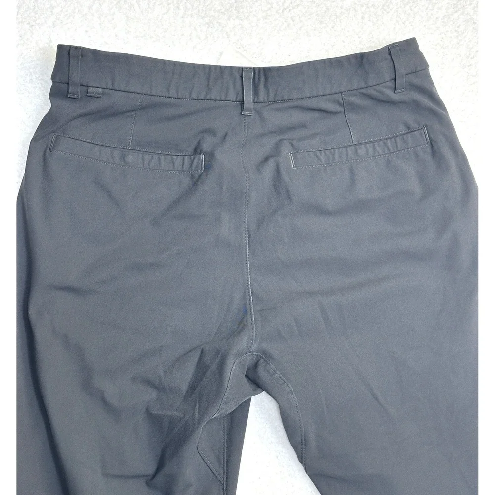 Lululemon Athletica Men 32 Performance Stretch Pants gray Flat Front‎ Zip Pocket